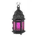 Fuchsia Pink Glass Moroccan Style Lantern